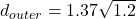 d_{outer} = 1.37 \sqrt{1.2}