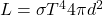  L = \sigma T^4 4 \pi d^2  