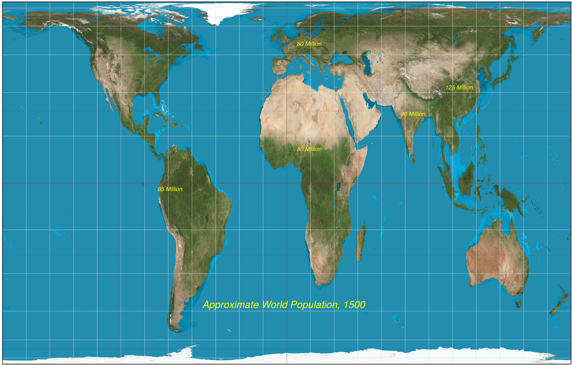 World populations in 1500