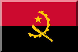 Angolan black, red with a machete, gear and star in gold in the center.