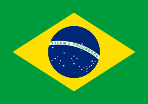 Brazilian flag. green, yellow, blue and white. The inscription Order and Progress in the center.
