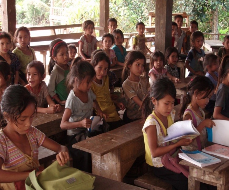 Picture of children studying in a classroom.