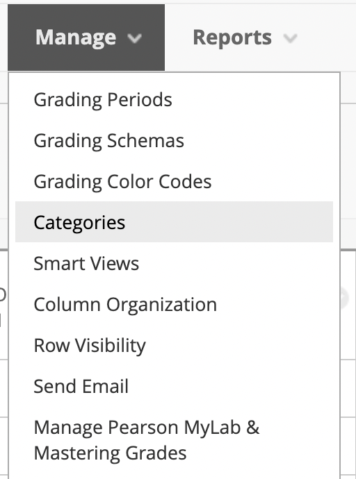 Manage drop down menu