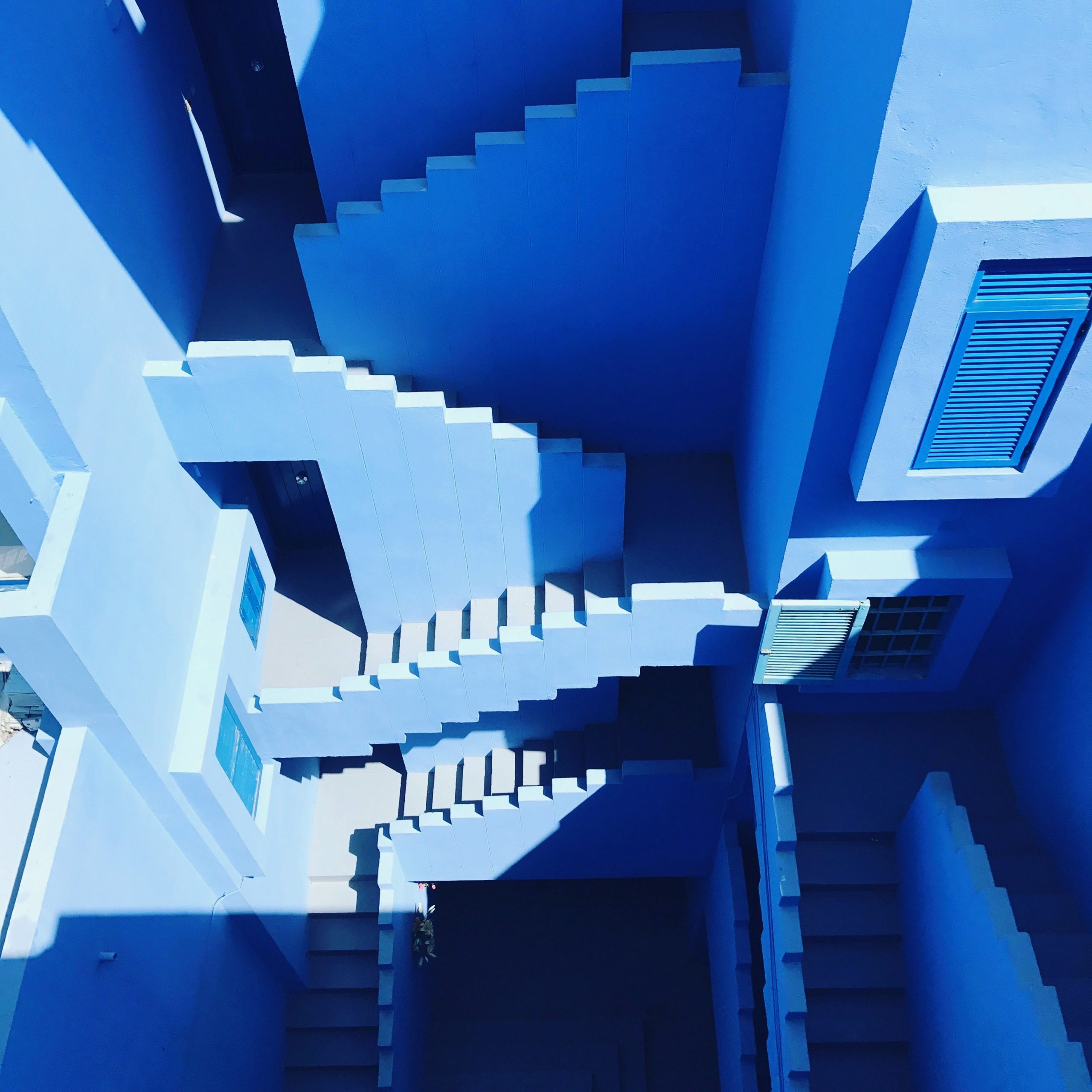 a building with maze-like staircases