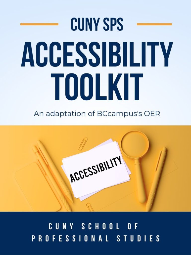 CUNY SPS Accessibility Toolkit Simple Book Publishing