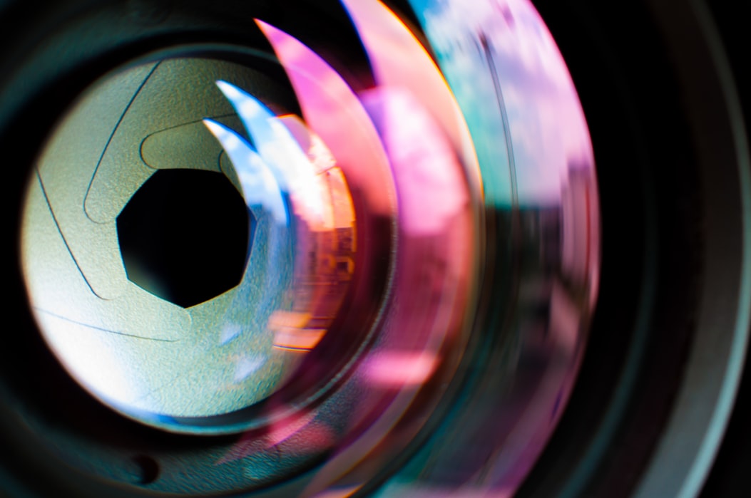 closeup of a camera lens