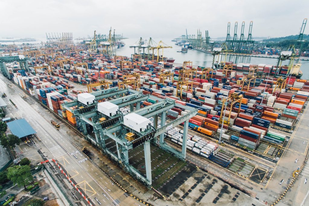 harbor with container shipping, Singapore