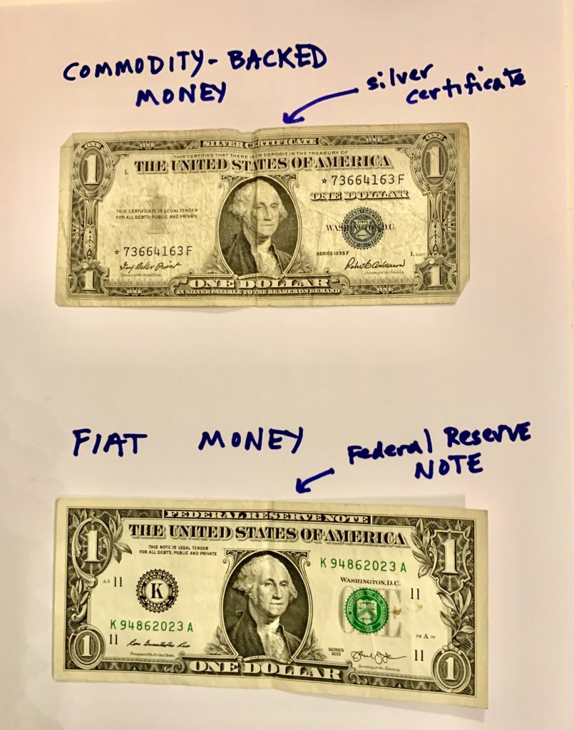 two types of money shown