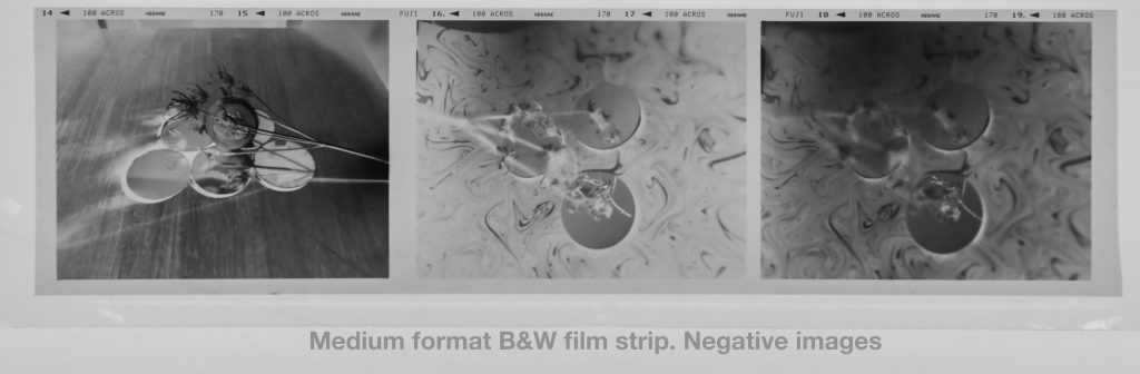 Medium format B&W film strip