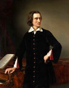 Portrait of Franz Liszt by the piano