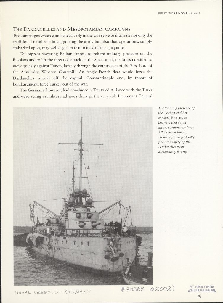 War at sea 1914-45, c2002 Cassell and Co, Ireland. Magazine clip describing the strategic use of British naval force in setting off 1st World War.