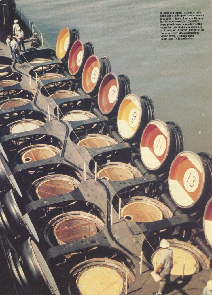 Numbered storage for nuclear missiles on a submarine