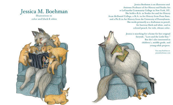 Cover and bio page, narrative style