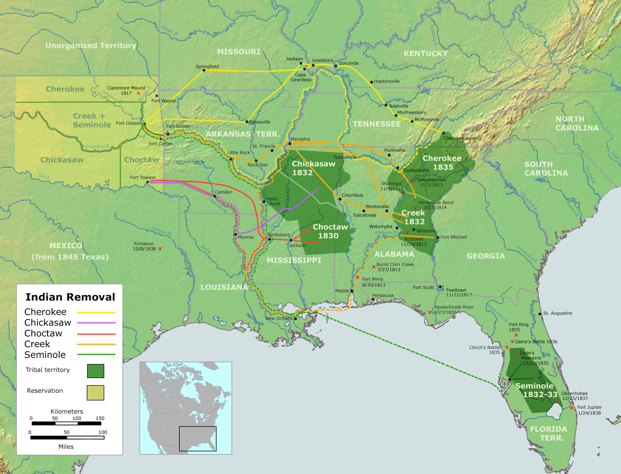 Trail of Tears map