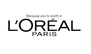 L'Oreal Paris logo plus the slogan Because you're worth it.